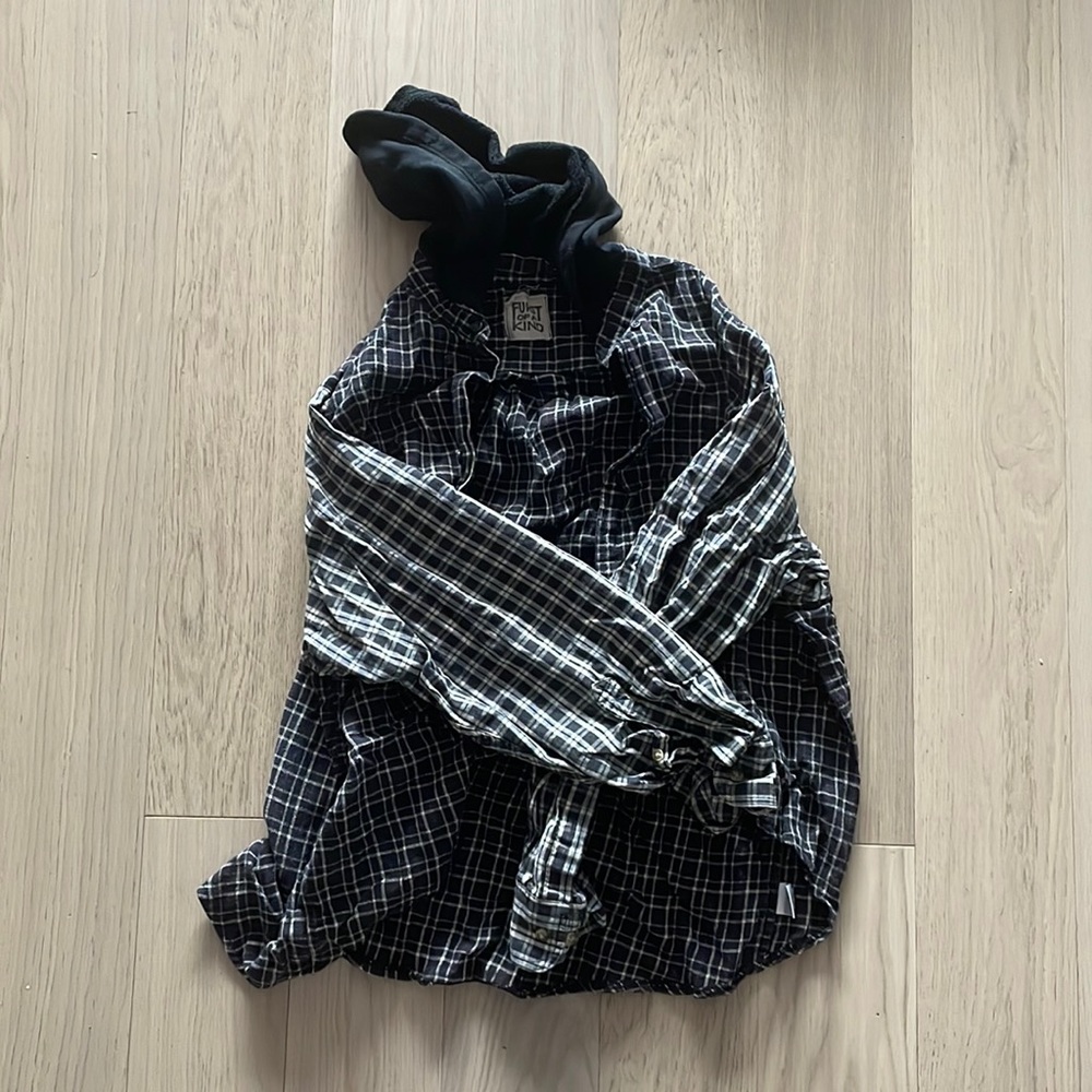 Vintage furst of a kind flannel with hood